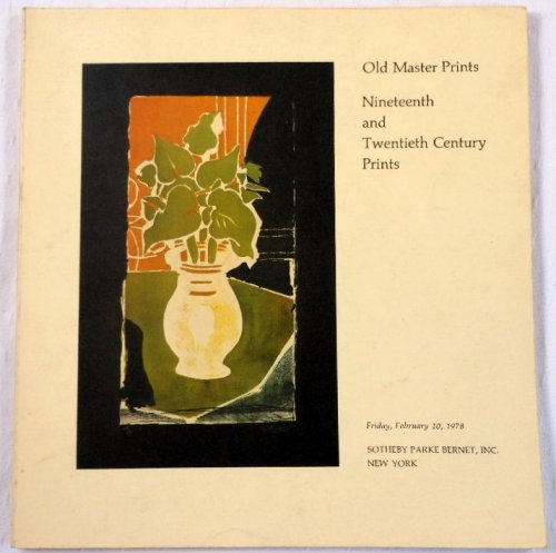 Image for Old Master Prints, Nineteenth and Twentieth Century Prints. New York: February 10, 1978 Old Master Prints, Nineteenth and Twentieth Century Prints. New York: February 10, 1978