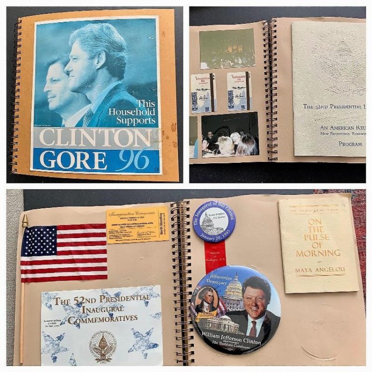 CLINTON / GORE 1993 Presidential Scrapbook Inauguration Photos Tickets Letters +