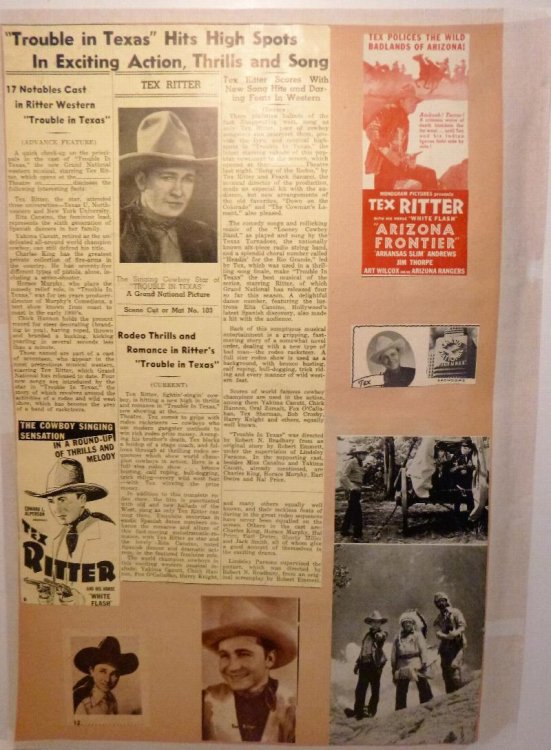 TEX RITTER in 1930s-50s Scrapbook