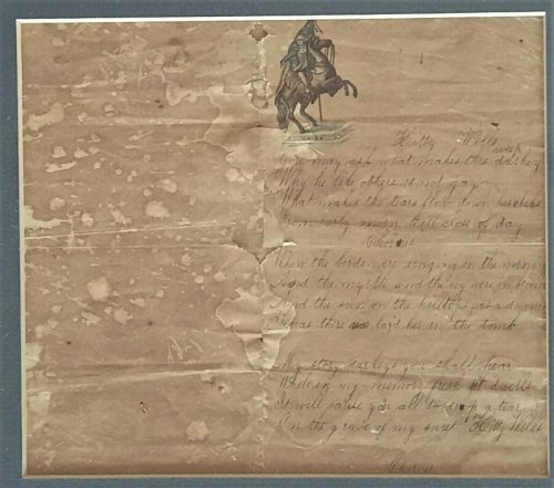 'THE BALLAD OF KITTY WELLS' - Hand-Written CIVIL WAR ERA SONG
