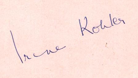 Image for Irene Kohler, Concert Pianist: Autograph Irene Kohler, Concert Pianist: Autograph