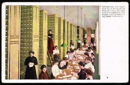 Image for Printed Postcard; Filing Room Metropolitan Insurance Co Home Office, New York City Printed Postcard; Filing Room Metropolitan Insurance Co Home Office, New York City