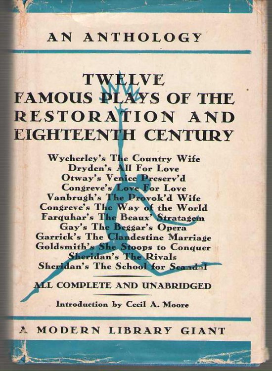 Image for Twelve Famous Plays Of The Restoration And Eighteenth Century An Anthology Twelve Famous Plays Of The Restoration And Eighteenth Century An Anthology