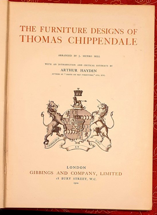 Image for The Furniture Designs of Thomas Chippendale. Arranged by J. Munro Bell. With an introduction and critical estimate by Arthur Hayden. The Furniture Designs of Thomas Chippendale. Arranged by J. Munro Bell. With an introduction and critical estimate by Arthur Hayden.