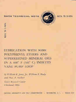 Lubrication with Some Polyphenyl Ethers and Superrefined Mineral Oils in a 600 Degree F (316 Degree C) Inerted Vane Pump Loop (NASA TN D-5096)