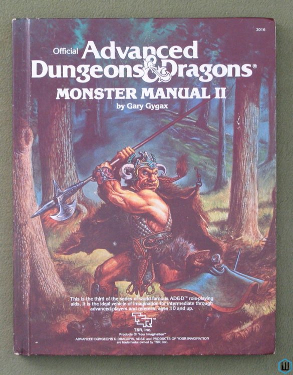 Monster Manual II 2 (Advanced Dungeons & Dragons) Gary Gygax TSR 2016