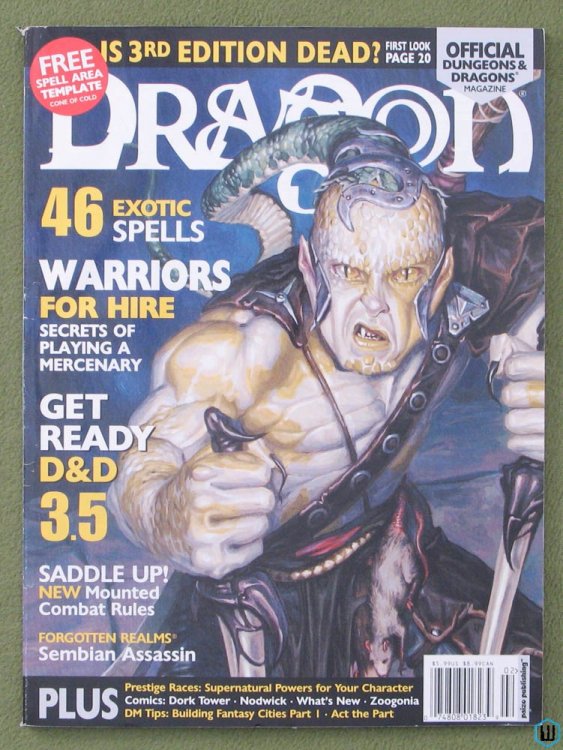 Dragon Magazine, Issue 304: Mercenaries (w Spell Template card) Paizo