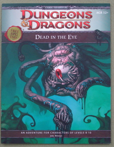 Dead in the Eye (Dungeons Dragons 4E) Free RPG Day 2012 Wizards Coast