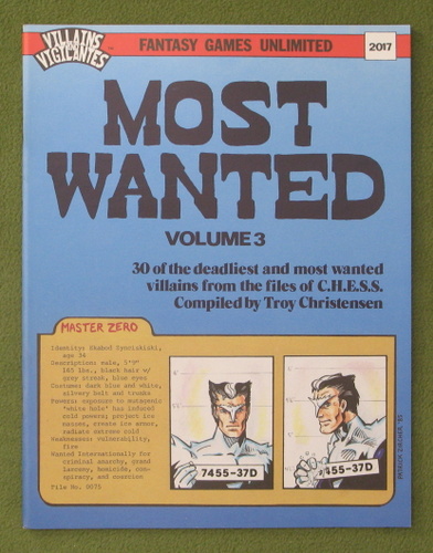 Image for Most Wanted, Volume 3 (Villains & Vigilantes RPG) Most Wanted, Volume 3 (Villains & Vigilantes RPG)
