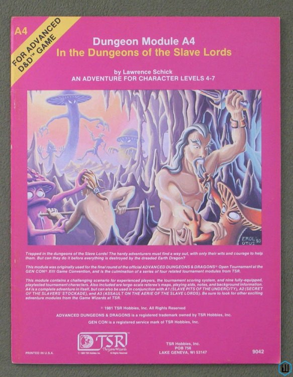 In the Dungeons of the Slave Lords (Advanced Dungeons Dragons A4) Original 1981 TSR 9042