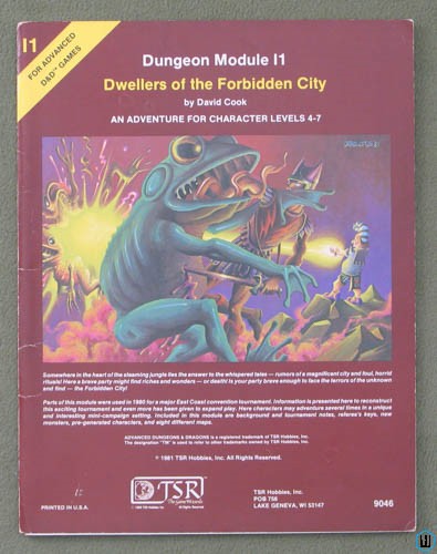 Dwellers of the Forbidden City (Advanced Dungeons Dragons I1) Original 1981 TSR 9046