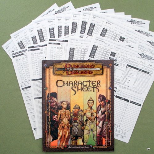 Character Record Sheets (Dungeons Dragons 3rd Edition d20 System)