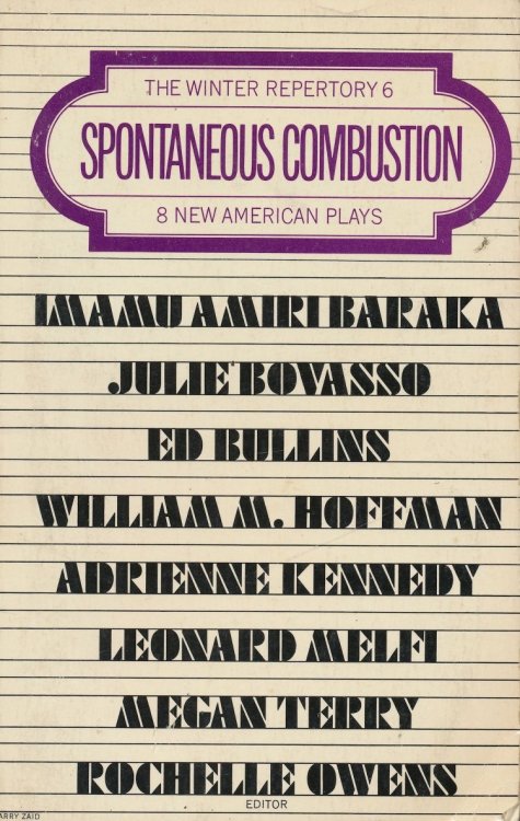 Spontaneous Combustion: 8 New American Plays (Amira Baraka)