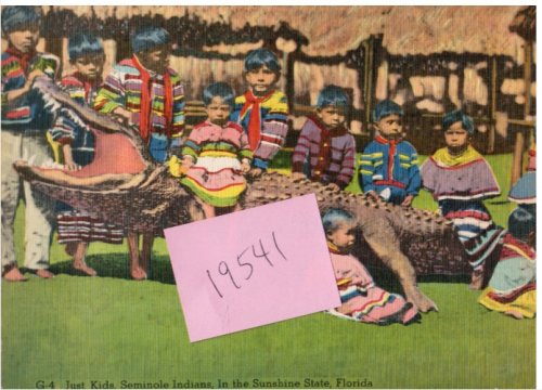 Image for Seminole Indians with Alligator: Giant Post Card Seminole Indians with Alligator: Giant Post Card