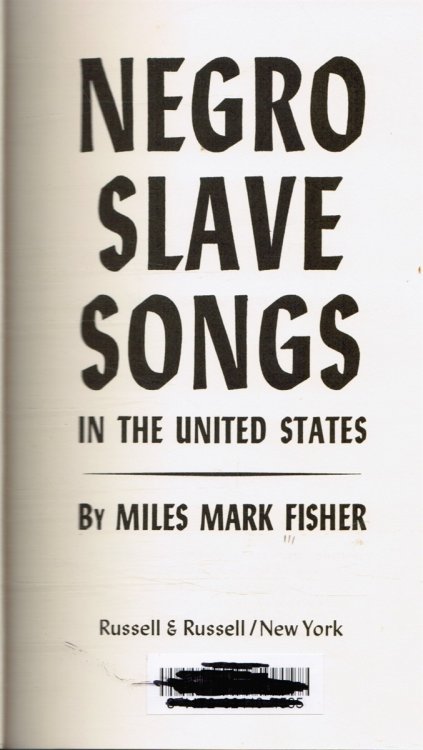 Image for Negro Slave Songs in the United States Negro Slave Songs in the United States