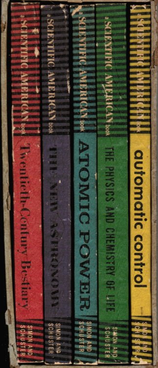 Scientific American Books: the New Astronomy, the Physics and Chemistry of Life, First Book of Animals, Atomic Power and Automatic Control; Set of 5 Books in Slipcase