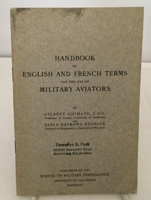 Image for Handbook Of English And French Terms For The Use Of Military Aviators Handbook Of English And French Terms For The Use Of Military Aviators
