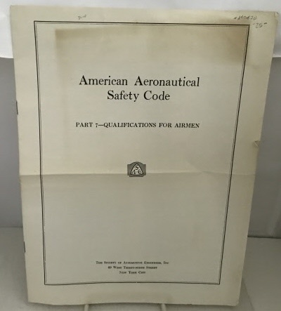 Image for American Aeronautical Safety Code Part 7 - Qualifications for Airmen American Aeronautical Safety Code Part 7 - Qualifications for Airmen