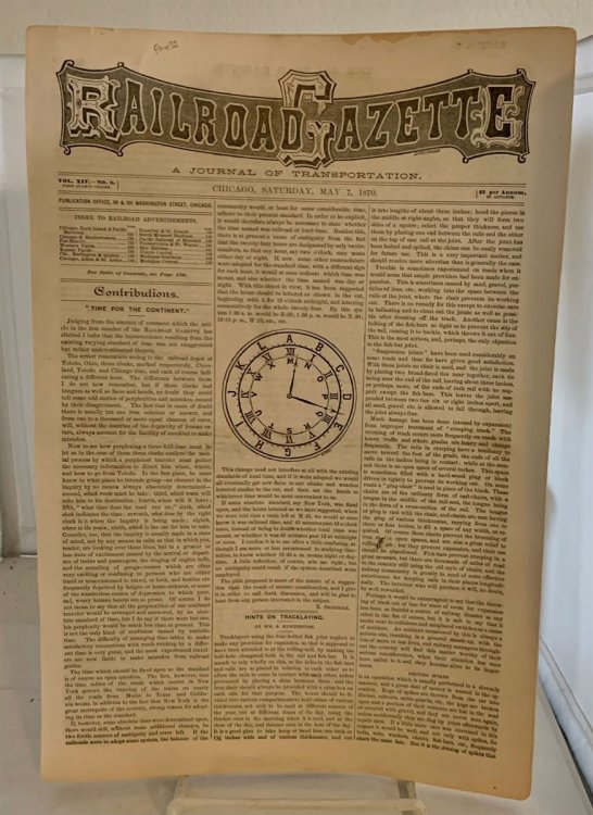 Railroad Gazette: A Journal Of Transportation; Vol XIV - No. 6 (Saturday, May 7, 1870)