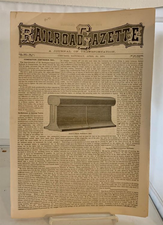 Railroad Gazette: A Journal Of Transportation; Vol XIV - No. 5 (Saturday, April 30, 1870)