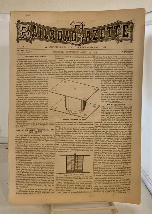 Railroad Gazette: A Journal Of Transportation; Vol XIV - No. 3 (Saturday, April 16, 1870)