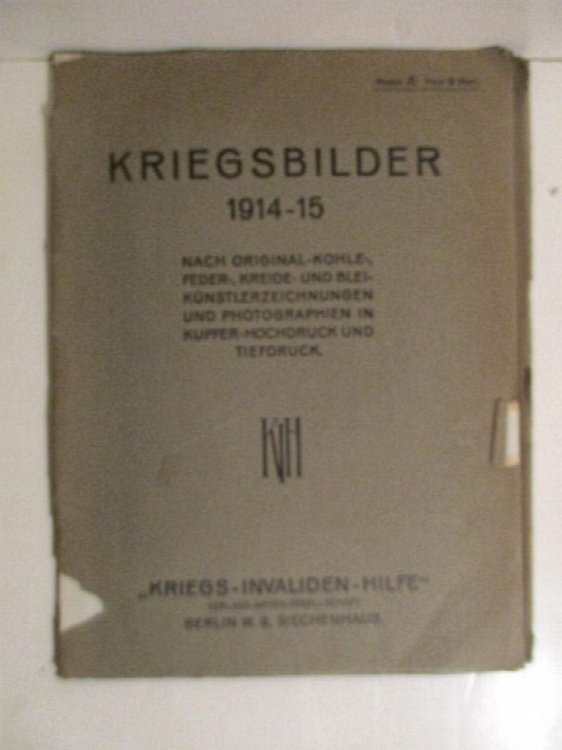Kriegsbilder 1914-15. Nach Original -Kohle-, Feder-, Kreide- und Bleikunstlerzeichnungen und Photographien in Kupfer-Hochdruck und Tiefdruck. Mappe A.