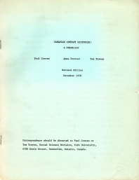 Image for CANADIAN COMPANY HISTORIES : a Checklist CANADIAN COMPANY HISTORIES : a Checklist