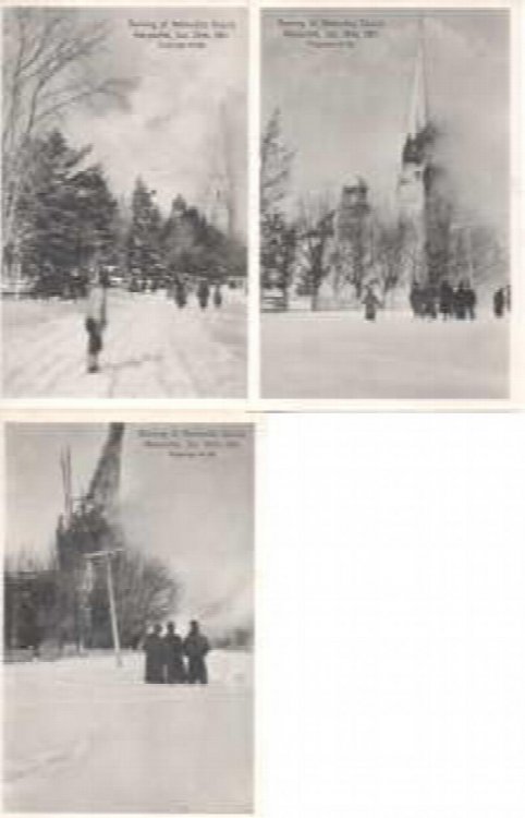 Image for POST CARDS; Burning of Methodist Church, Marysville, 29th January, 1911 POST CARDS; Burning of Methodist Church, Marysville, 29th January, 1911