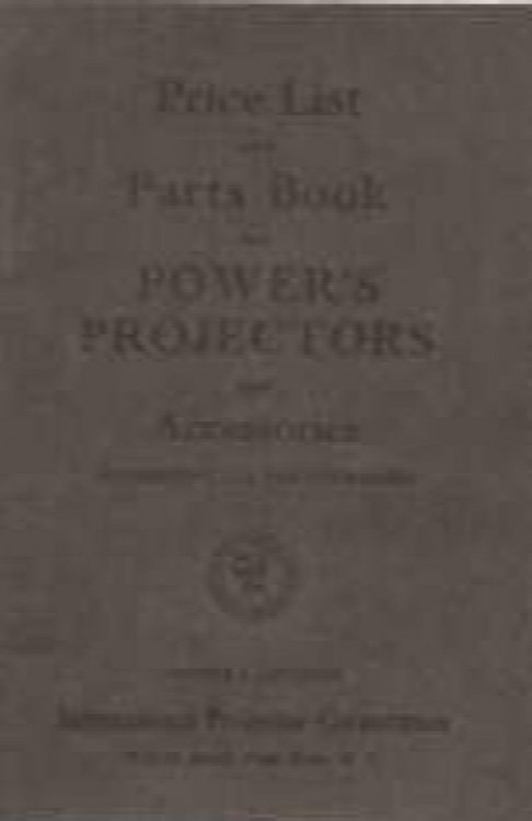 Image for Price list and parts book for Power's projectors and accessories Price list and parts book for Power's projectors and accessories