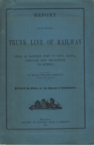 Image for Report on the proposed trunk line of railway from an eastern port in Nova Scotia, through New Brunswick, to Quebec Report on the proposed trunk line of railway from an eastern port in Nova Scotia, through New Brunswick, to Quebec