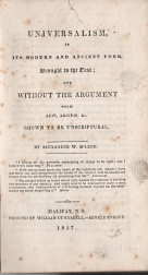 Image for Universalism in its modern and ancient form : brought to the test, and without the argument from Aion, Aionios, &c. shown to be Unscriptual Universalism in its modern and ancient form : brought to the test, and without the argument from Aion, Aionios, &c. shown to be Unscriptual