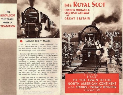 Image for THE ROYAL SCOT: LONDON MIDLAND & SCOTTISH RAILWAY OF GREAT BRITAIN: VISIT OF THE TRAIN TO THE NORTH AMERICAN CONTINENT AND THE CENTURY OF PROGRESS EXPOSITION, CHICAGO, 1933 THE ROYAL SCOT: LONDON MIDLAND & SCOTTISH RAILWAY OF GREAT BRITAIN: VISIT OF THE TRAIN TO THE NORTH AMERICAN CONTINENT AND THE CENTURY OF PROGRESS EXPOSITION, CHICAGO, 1933