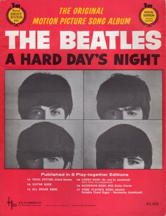 Image for A HARD DAY'S NIGHT (HANSEN BEST EVER FOLIO, 1A, VOCAL EDITION, CHORD NAMES) A HARD DAY'S NIGHT (HANSEN BEST EVER FOLIO, 1A, VOCAL EDITION, CHORD NAMES)