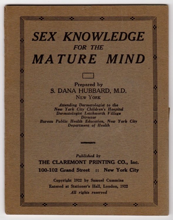 Image for SEX KNOWLEDGE FOR THE MATURE MIND SEX KNOWLEDGE FOR THE MATURE MIND