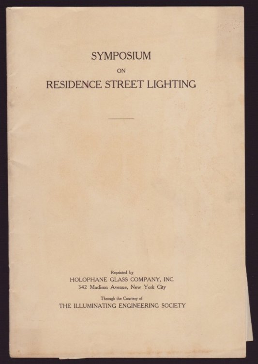 Image for SYMPOSIUM OF RESIDENCE STREET LIGHTING SYMPOSIUM OF RESIDENCE STREET LIGHTING