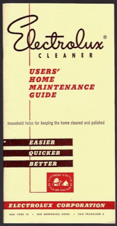 Image for ELECTROLUX CLEANER: USERS' HOME MAINTENANCE GUIDE ELECTROLUX CLEANER: USERS' HOME MAINTENANCE GUIDE