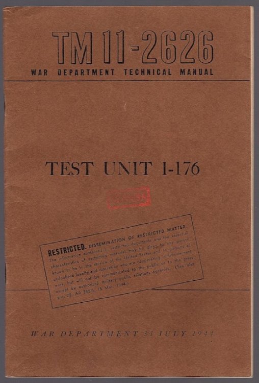 Image for WAR DEPARTMENT TECHNICAL MANUAL, TM-2626: TEST UNIT I-176 WAR DEPARTMENT TECHNICAL MANUAL, TM-2626: TEST UNIT I-176