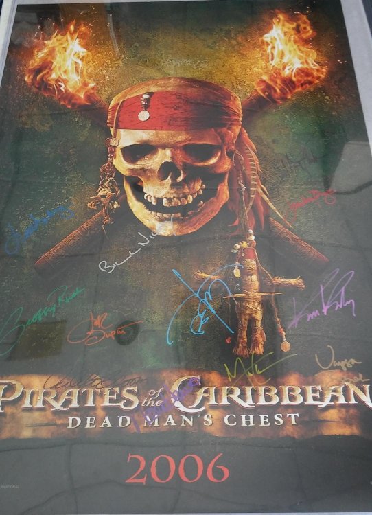 Image for FULL SIZE MOVIE POSTER 'PIRATES OF THE CARIBBEAN: DEAD MAN'S CHEST', *SIGNED* BY CAST (REPRINT POSTER) FULL SIZE MOVIE POSTER 'PIRATES OF THE CARIBBEAN: DEAD MAN'S CHEST', *SIGNED* BY CAST (REPRINT POSTER)