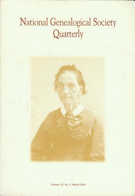 Image for National Genealogical Society Quarterly (Vol. 92, No. 1, March 2004) National Genealogical Society Quarterly (Vol. 92, No. 1, March 2004)