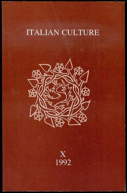 Image for Italian Culture (Volume X, 1992) Italian Culture (Volume X, 1992)