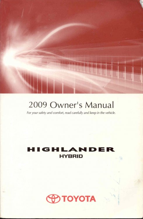 2009 Toyota Highlander Hybrid Owner's Manual