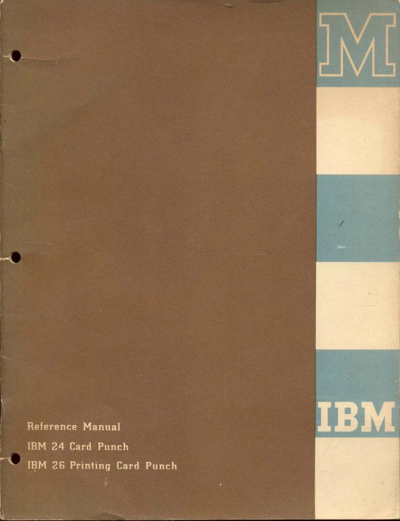 IBM Reference Manual (24 Card Punch, 26 Printing Card Punch)