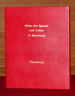 Signed Thackeray letter (ALS) with Notes for Speech at Dinner October 11, 1855 by W.M. Thackeray on Eve of His Departure to America