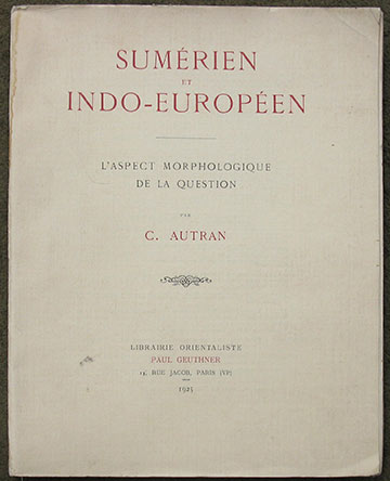 Sumerien et Indo-Europeen. L'Aspect Morphologique de la Question.