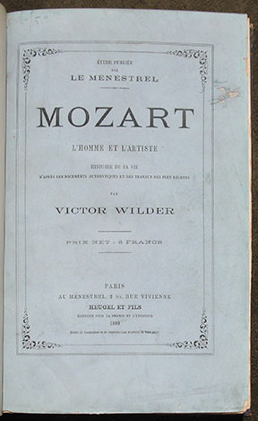 Image for Mozart. L'Homme et L'Artiste. Histoire de sa Vie . par Victor Wilder. Mozart. L'Homme et L'Artiste. Histoire de sa Vie . par Victor Wilder.