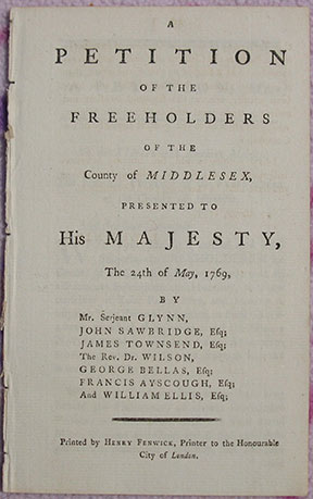 Image for A Petition of the Freeholders of the County of Middlesex, Presented to His Majesty, The 24th of May, 1769. A Petition of the Freeholders of the County of Middlesex, Presented to His Majesty, The 24th of May, 1769.