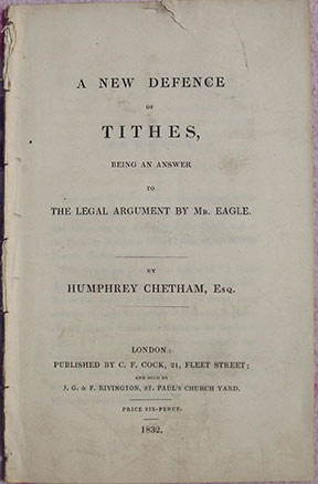 Image for A New Defence of Tithes, Being an Answer to The Legal Argument by Mr. Eagle. A New Defence of Tithes, Being an Answer to The Legal Argument by Mr. Eagle.