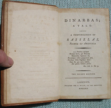 Image for Dinarbas; A Tale: Being A Continuation of Rasselas, Prince of Abissinia. Dinarbas; A Tale: Being A Continuation of Rasselas, Prince of Abissinia.