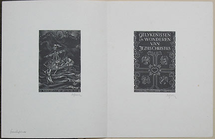 Image for Two Signed Gravures from Gelykenissen en Wonderen Van Jezus Christus. Two Signed Gravures from Gelykenissen en Wonderen Van Jezus Christus.