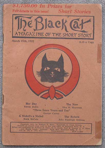 Image for The Black Cat. A Magazine of the Short Story. March 25th, 1922. Vol. 26 No. 6 (No. 301). The Black Cat. A Magazine of the Short Story. March 25th, 1922. Vol. 26 No. 6 (No. 301).